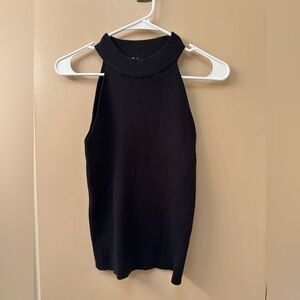 BE COOL Black High Neck Tank Top